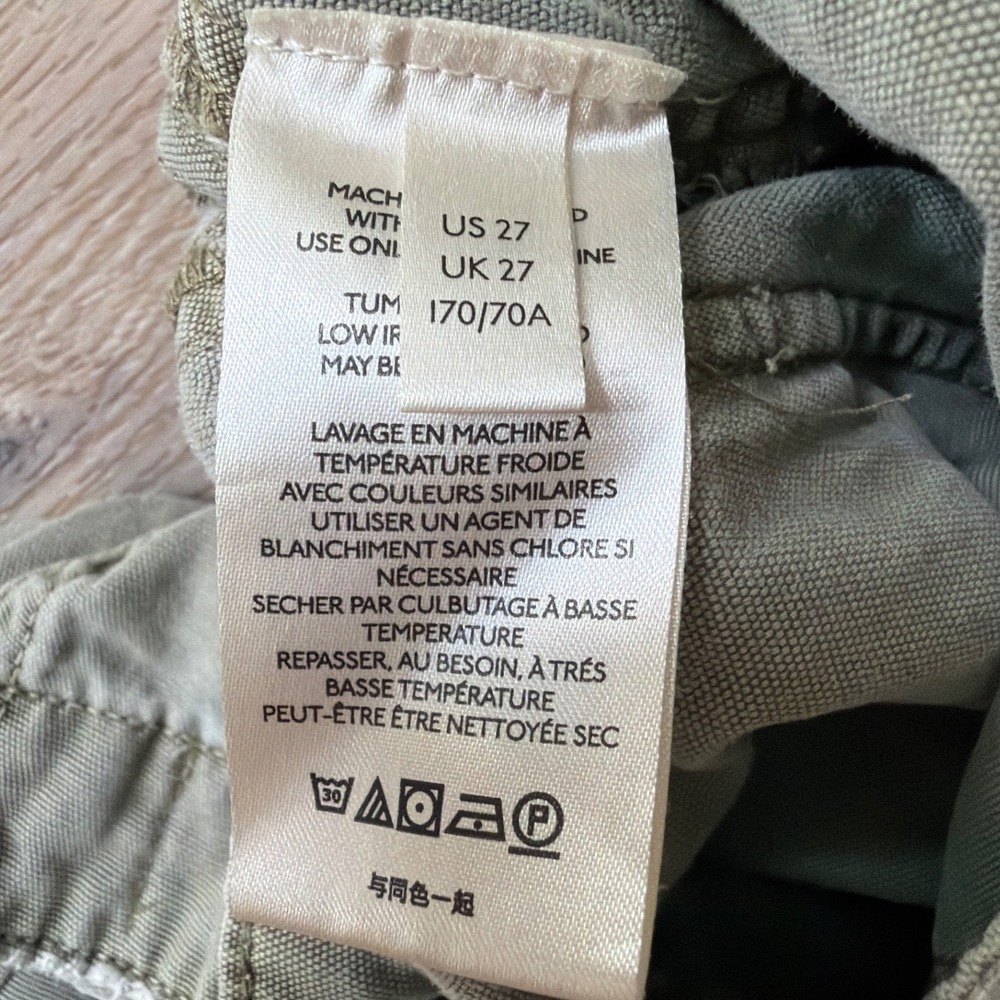 Anthropologie Womens Cargo Pants Size 27 Cropped Lyocell Green Utility Boho Pant - Picture 5 of 9